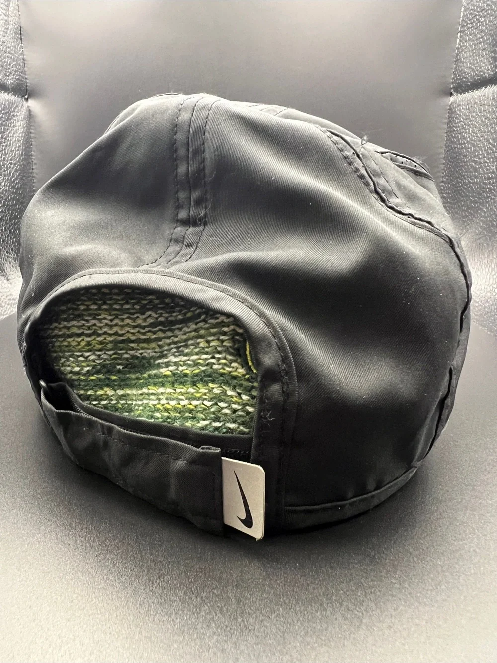 Nike Featherlight Black Swoosh Performance Hat Cap Adjustable Fit
